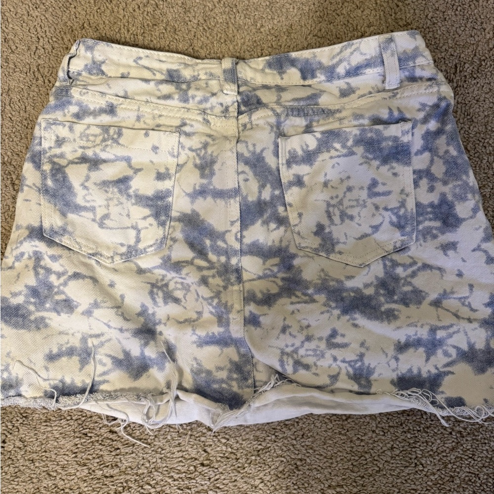 Princess Polly Blue and White Jean Shorts
